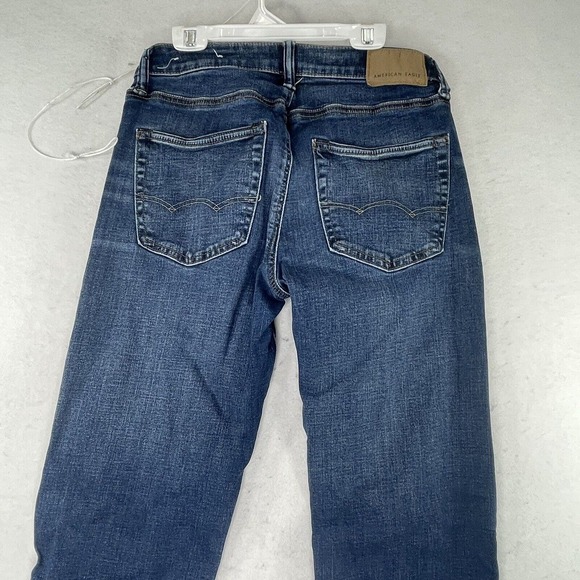 American Eagle Men's Airflex+ Stretch Straight Leg Blue Denim Jeans 28 X 30 - Picture 8 of 11